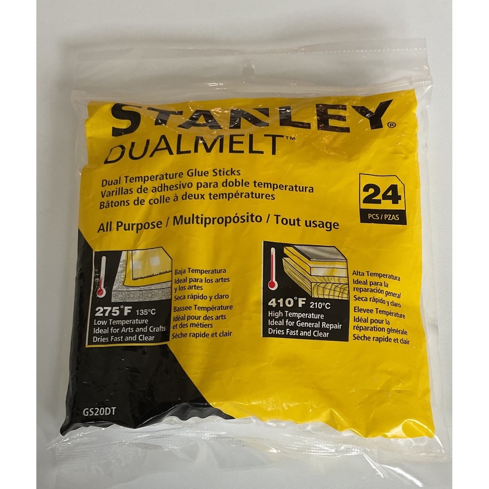 Stanley DualMelt All Purpose Glue Sticks 24ct Clear 4" x .45"GS20DT Dual Temp
